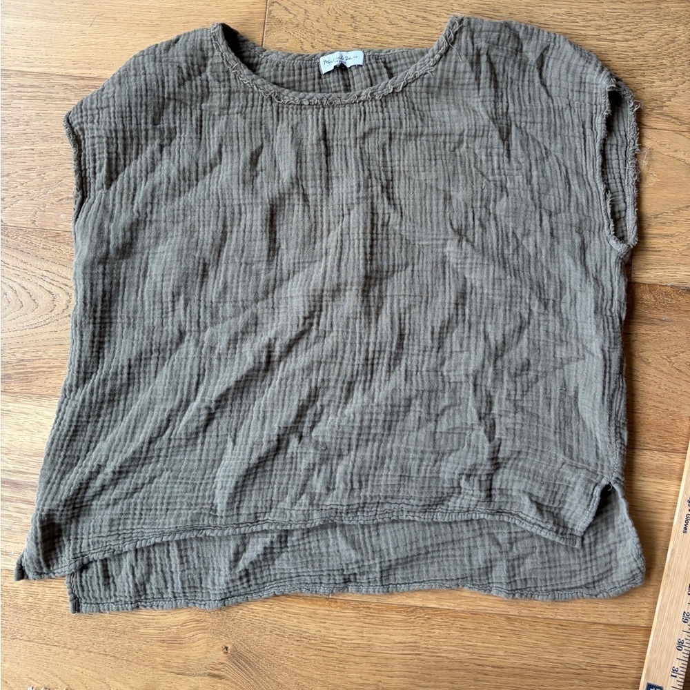 Michael Stars cotton gauze sleeveless top Large  green